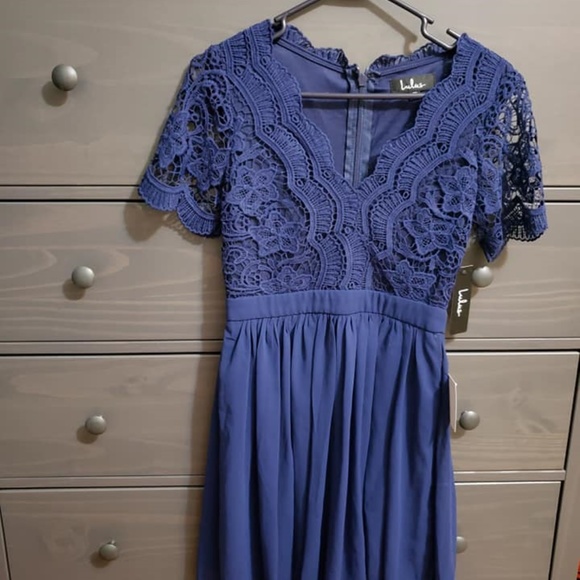 Lulus Dresses & Skirts - Lulu's Angel in Disguise Lace Skater Dress - Navy